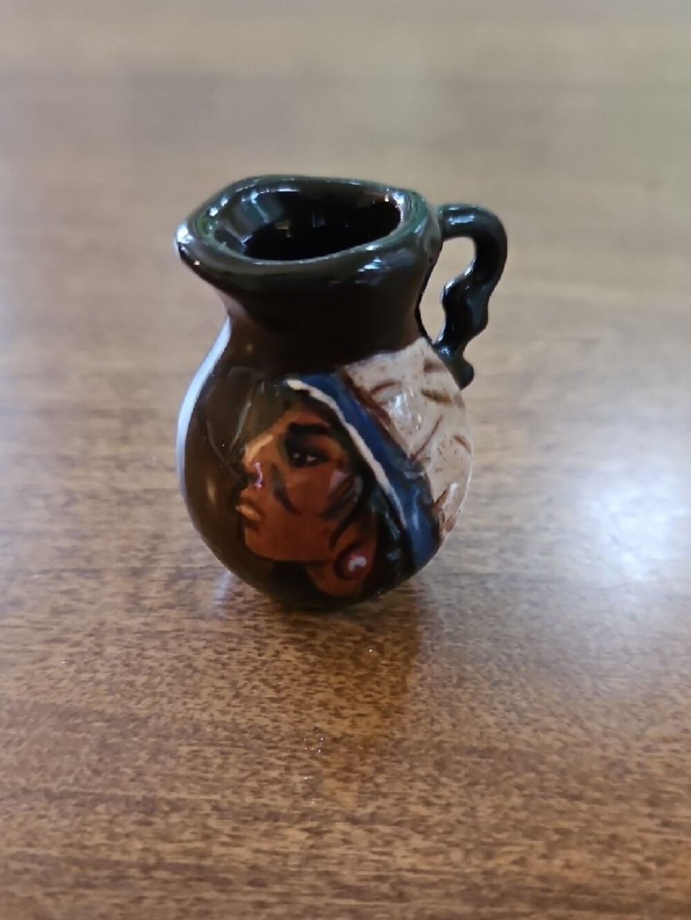 Two Miniature Native American Motif Pitchers - Picture 5 of 5